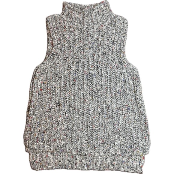 anthropologie MOTH Marled Knit Sleeveless Rolled Neck Sweater Gray, Size XS - Picture 2 of 9